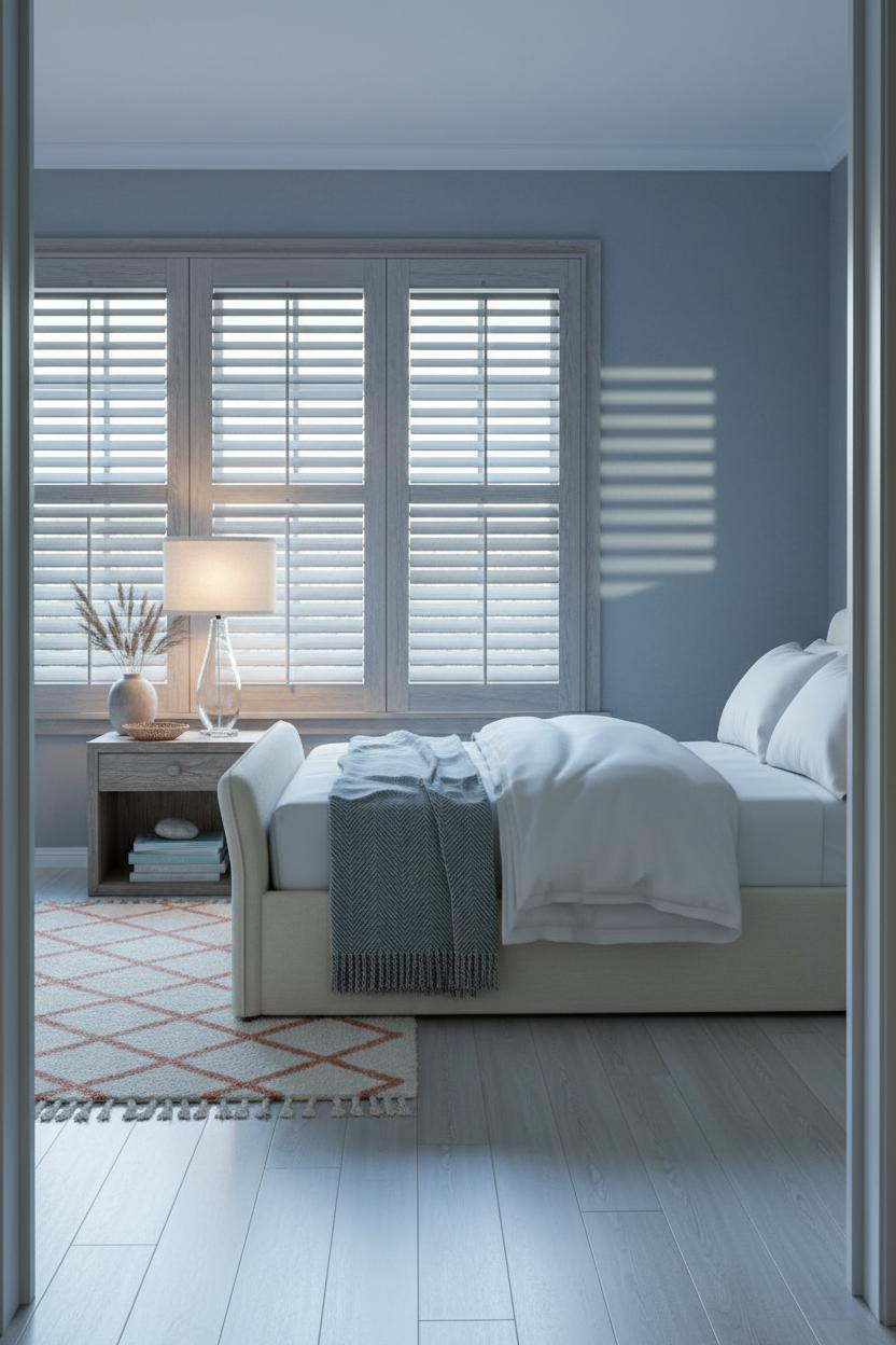 Beach Theme Bedroom Driftwood Shutters Coastal