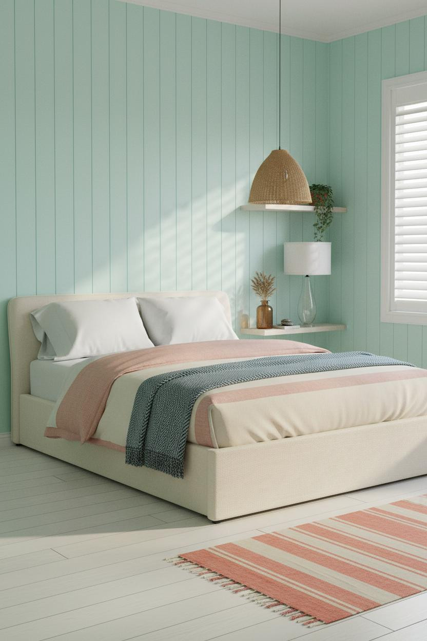 Beach Theme Bedroom Seafoam Shiplap Coastal