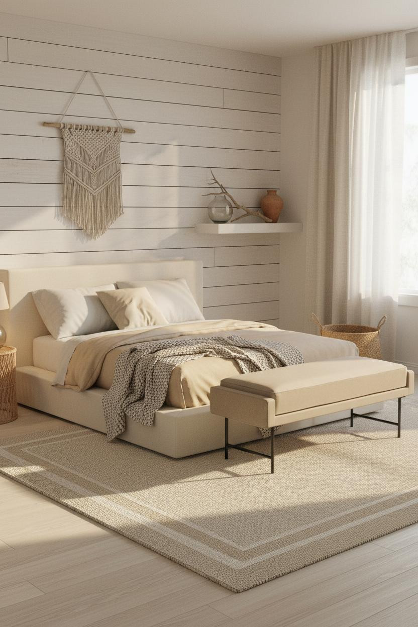 Beachy Boho Bedroom Coastal Shiplap