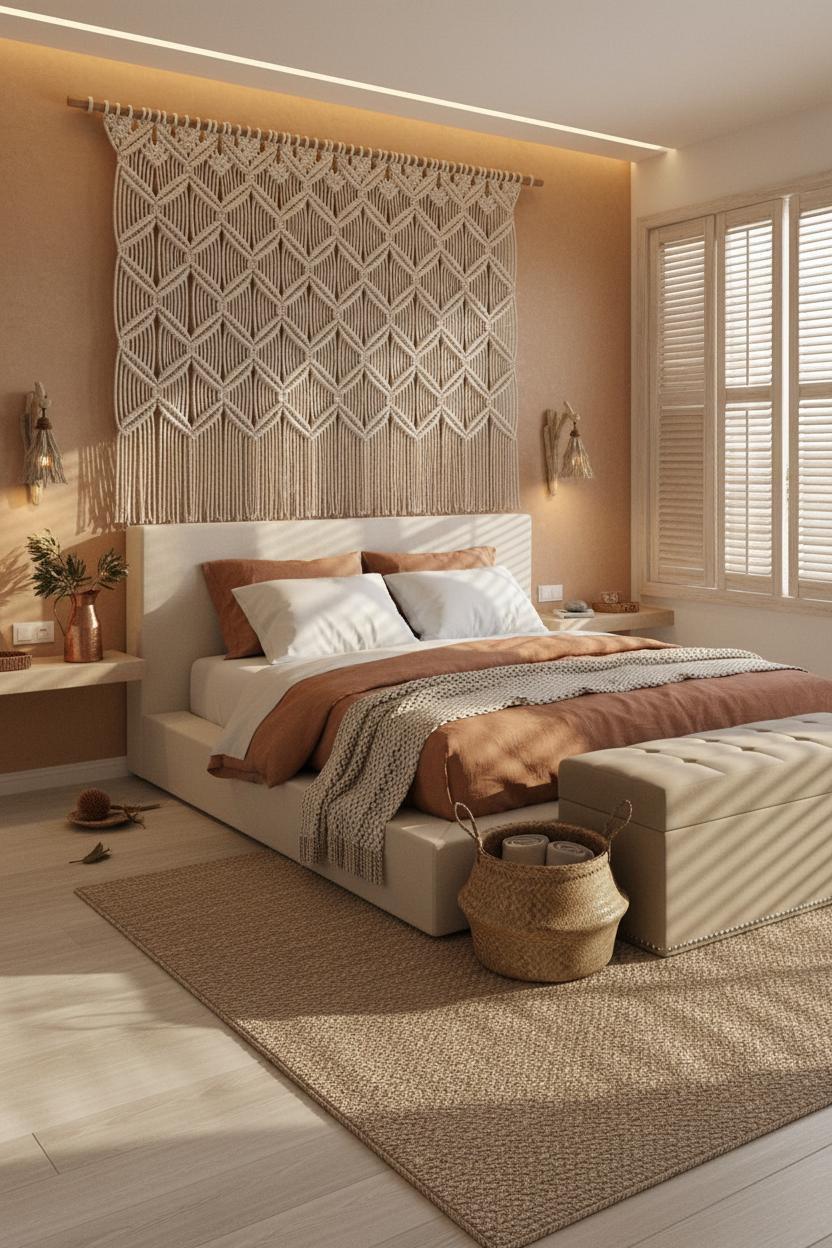 Beachy Boho Bedroom Coastal Macrame