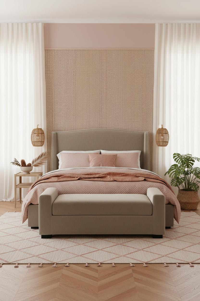 Beachy Boho Bedroom Wicker Accent Wall Coastal Teen