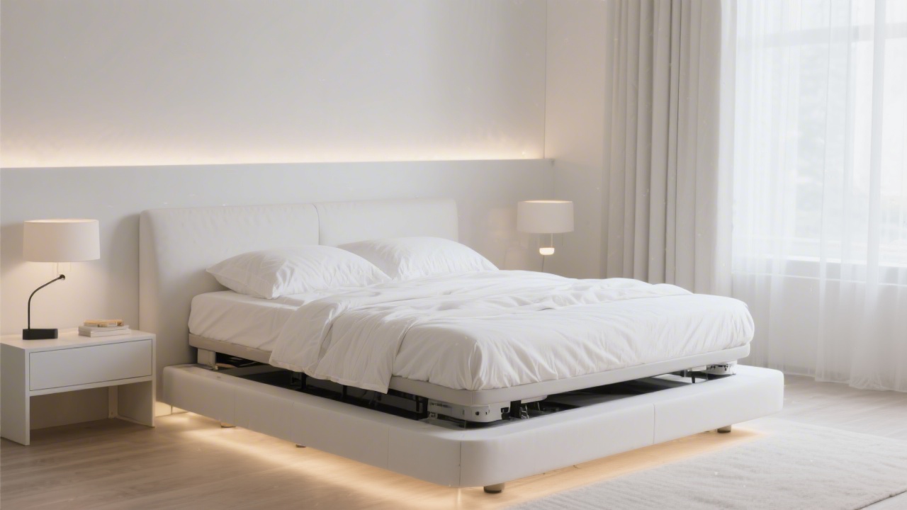 Adjustable bed base elevated for acid reflux relief