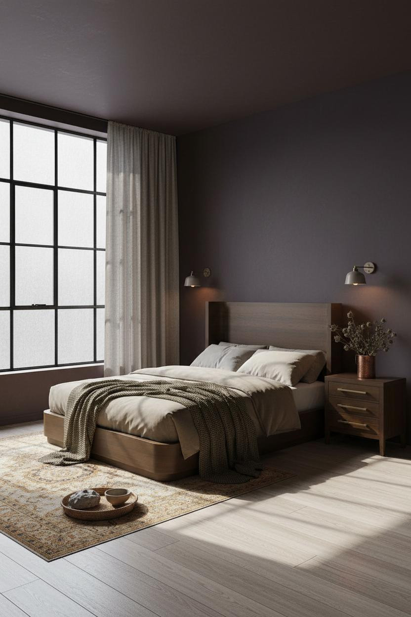 Black Boho Bedroom Dark Earthy Aesthetic