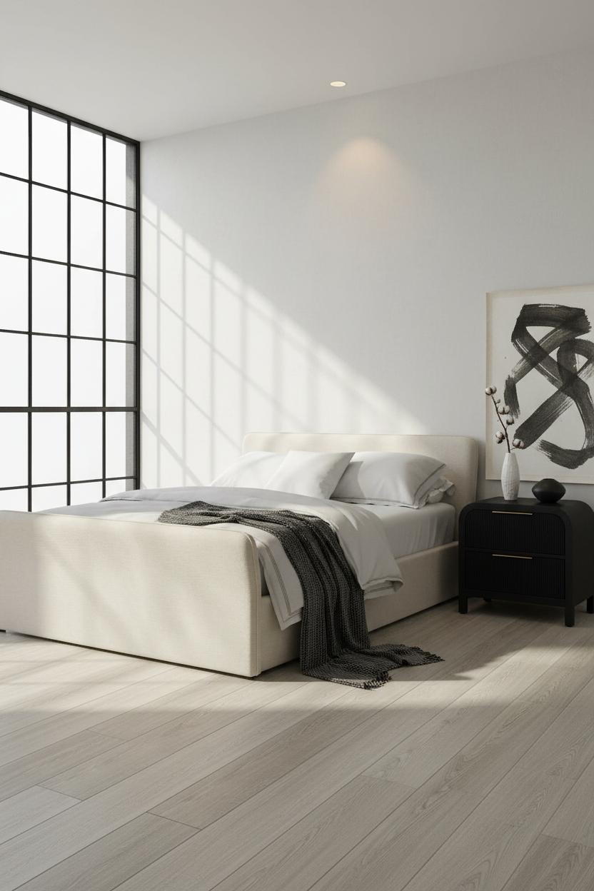 Black Neutral Bedroom Beige Walls