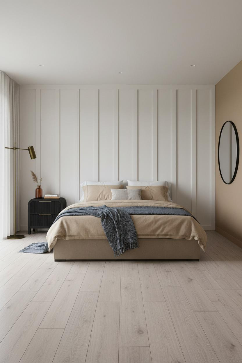 Black Neutral Bedroom Board Batten Accent