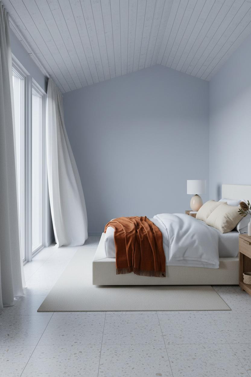 Blue Coastal Bedroom Master Bed