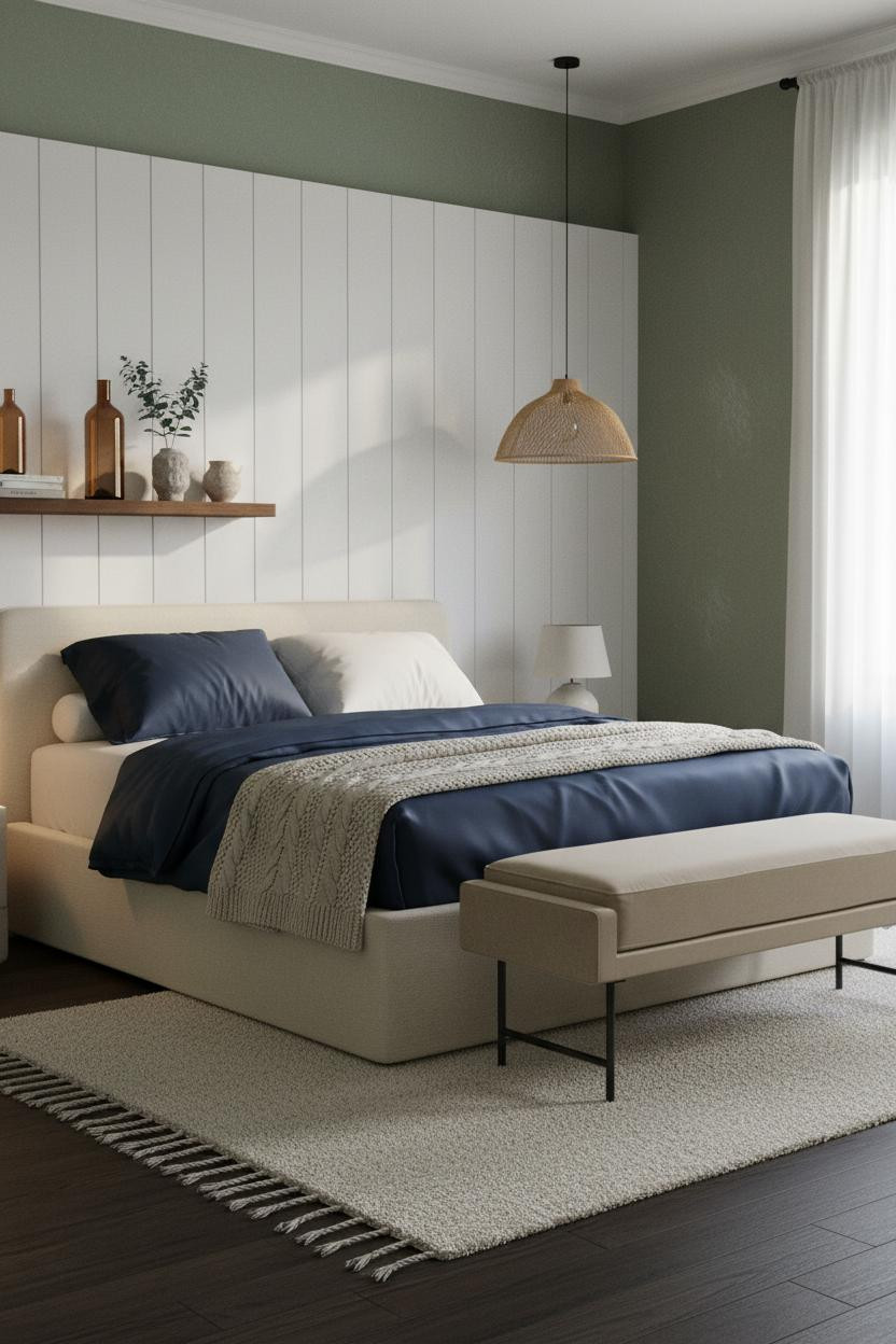 Boho Bedroom Earthy Board Batten Wall