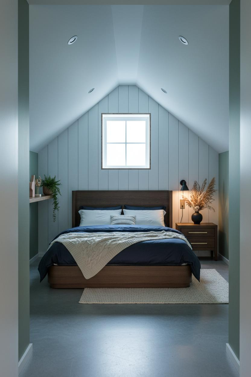 Boho Bedroom Japandi Attic Accent Wall