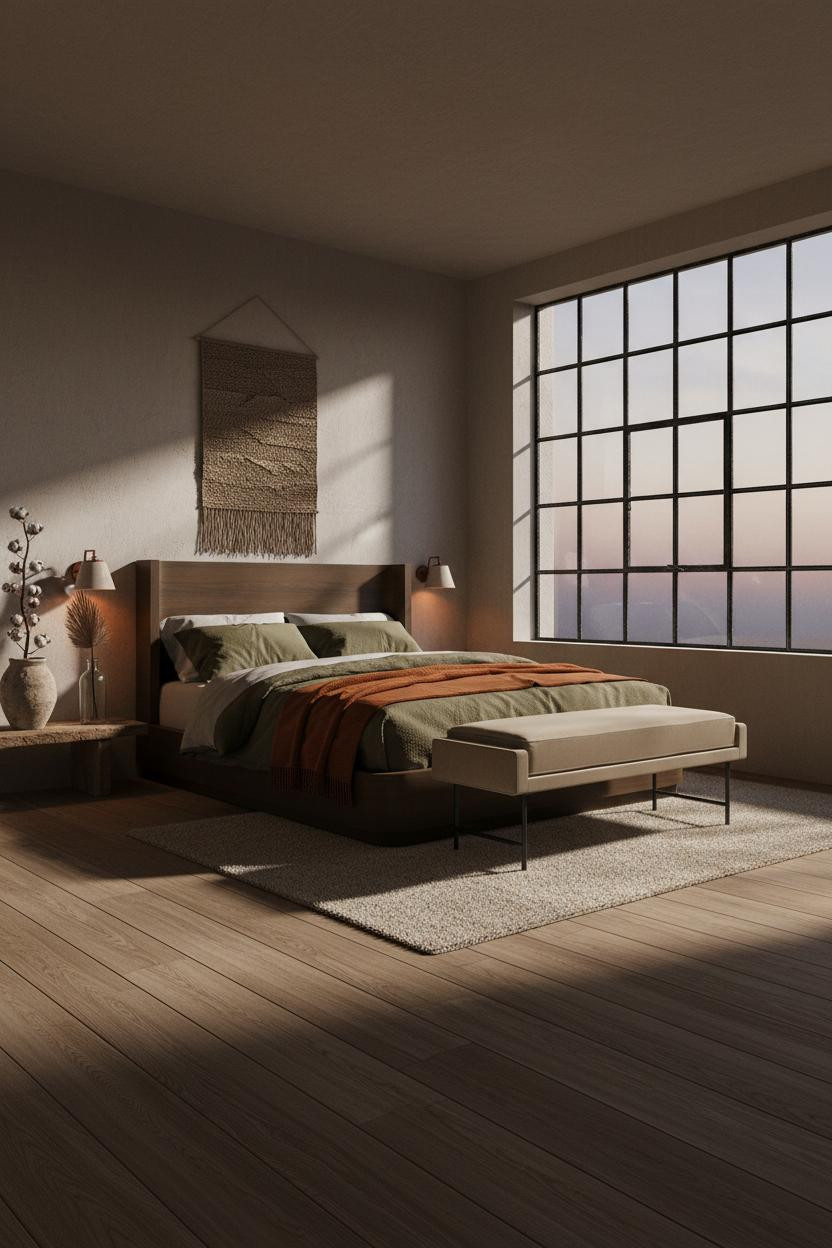 Boho Bedroom Tuscan Earthy Warm Lighting