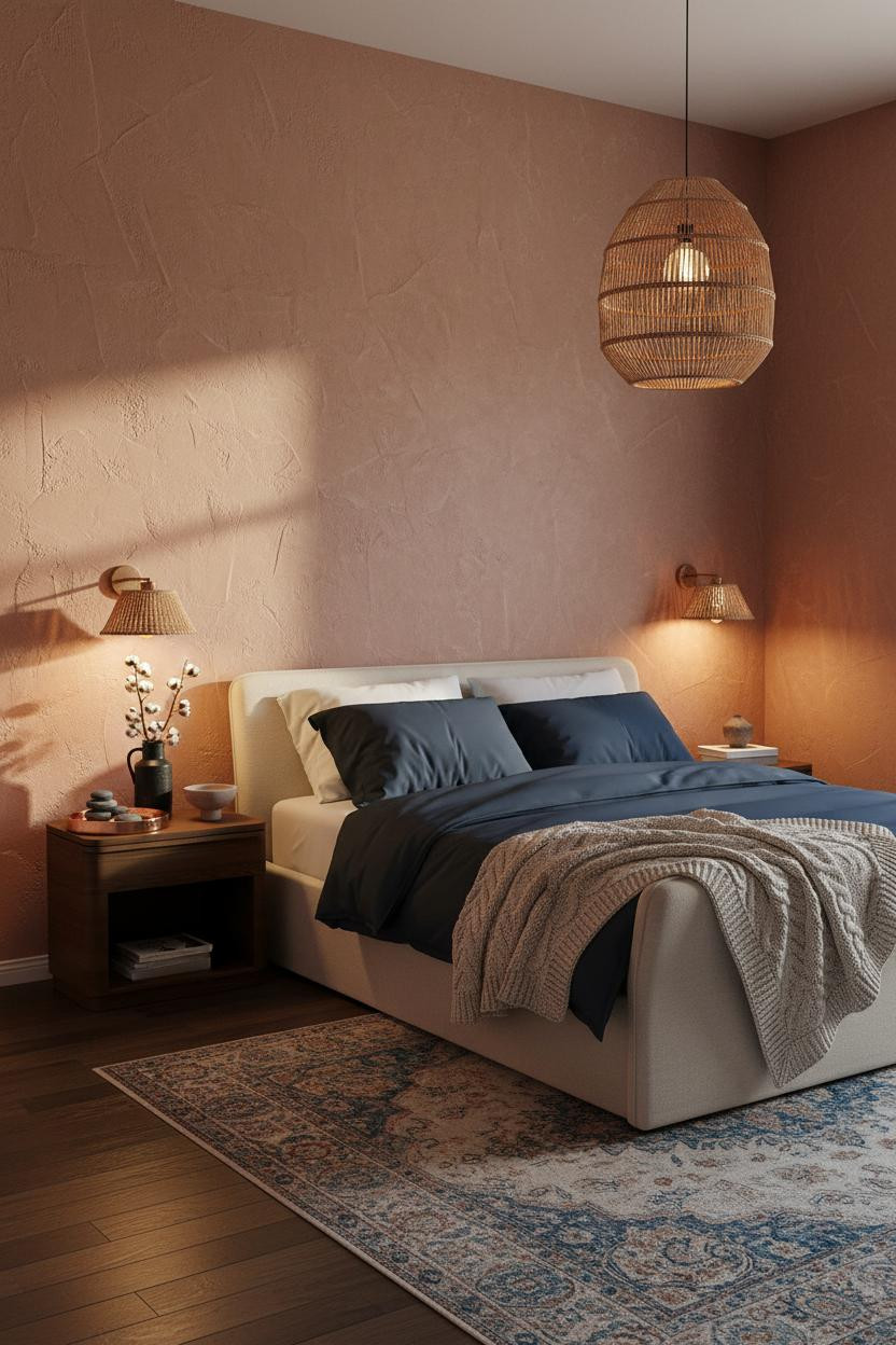 Boho Farmhouse Bedroom Clay Plaster Nightstand