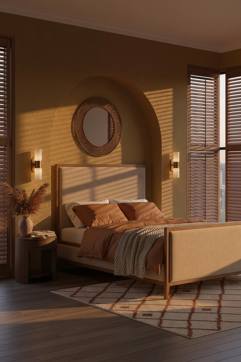 Boho Farmhouse Bedroom Ochre Alcove