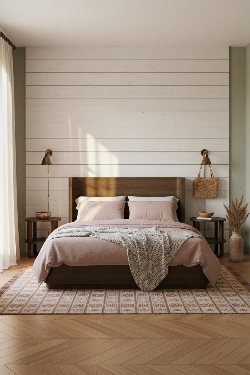Boho Farmhouse Bedroom Shiplap Sage