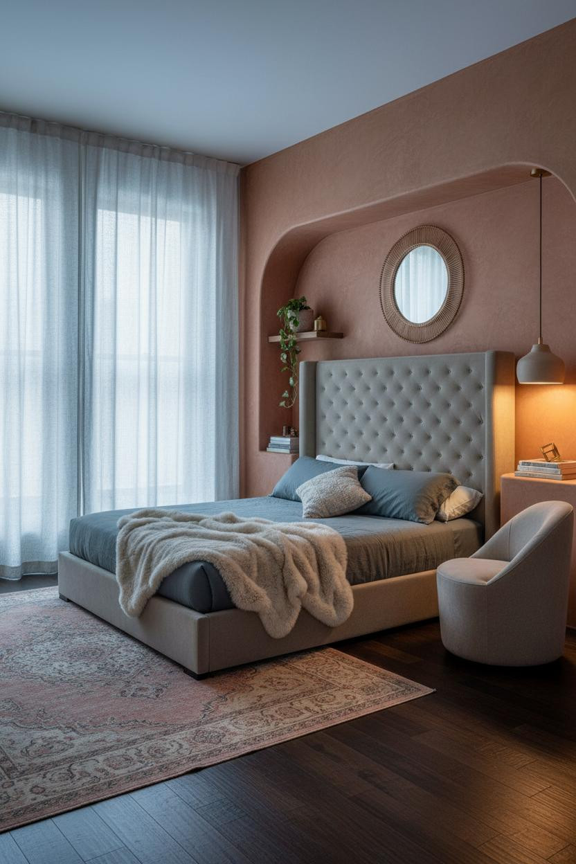 Boho Studio Apartment Bedroom Niche