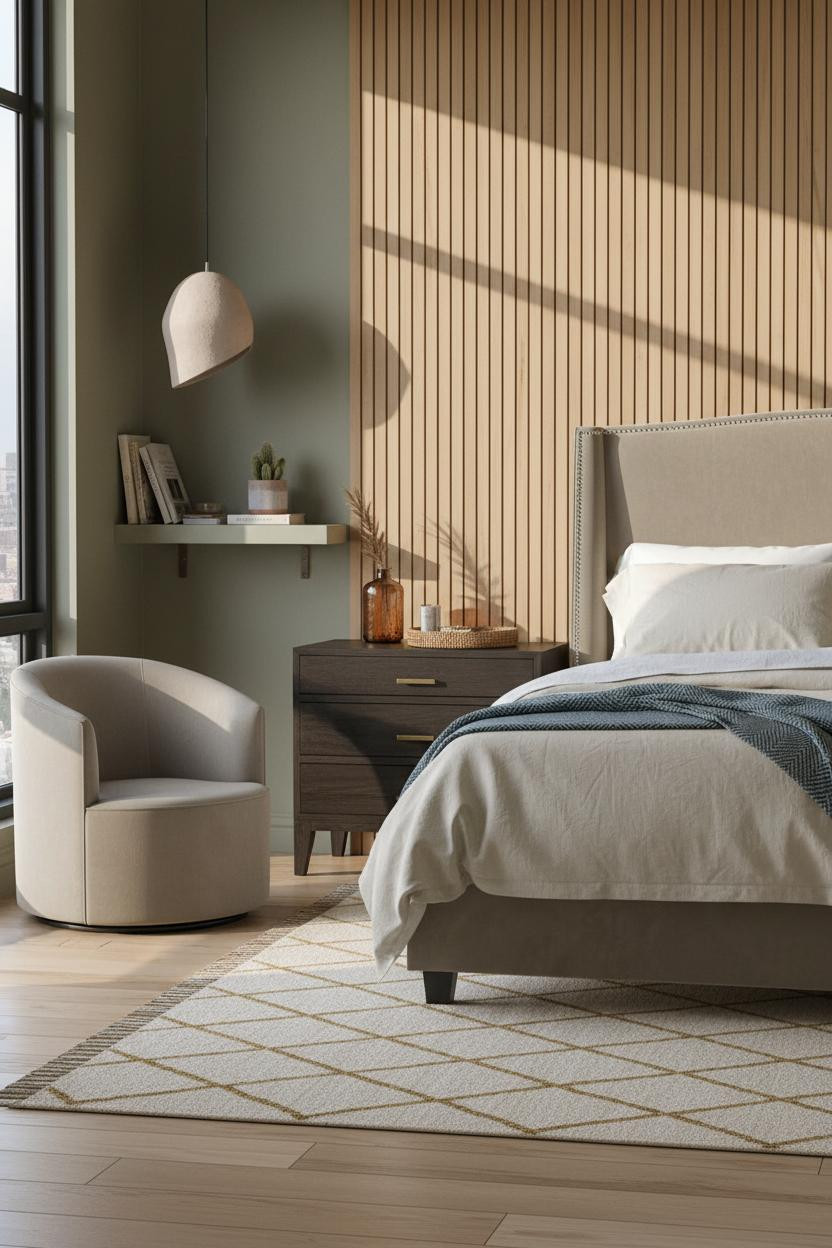 Boho Studio Apartment Rattan Bedroom