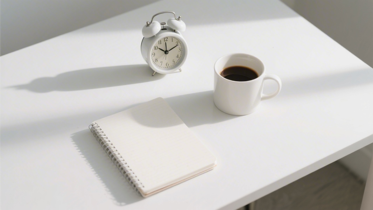 Coffee mug and clock illustrating caffeine half-life timing and when to stop drinking coffee