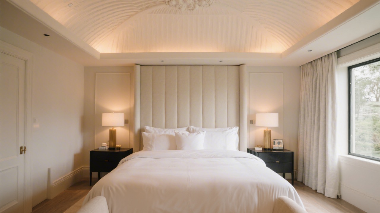 California king mattress in luxury master bedroom showing 72x84 inch dimensions