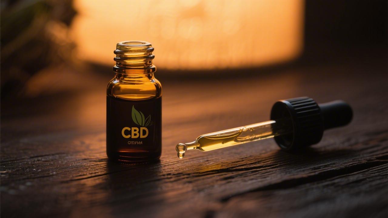 CBD oil dropper on wooden surface for sleep research article
