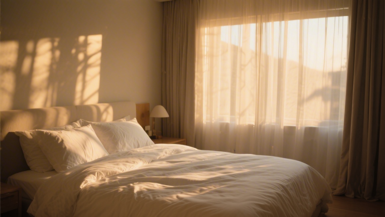 Natural light streaming through bedroom window illustrating circadian rhythm and sleep timing