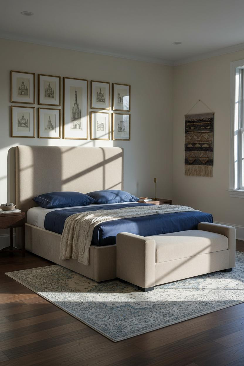 Classic Bedroom Gallery Wall Brass Frames