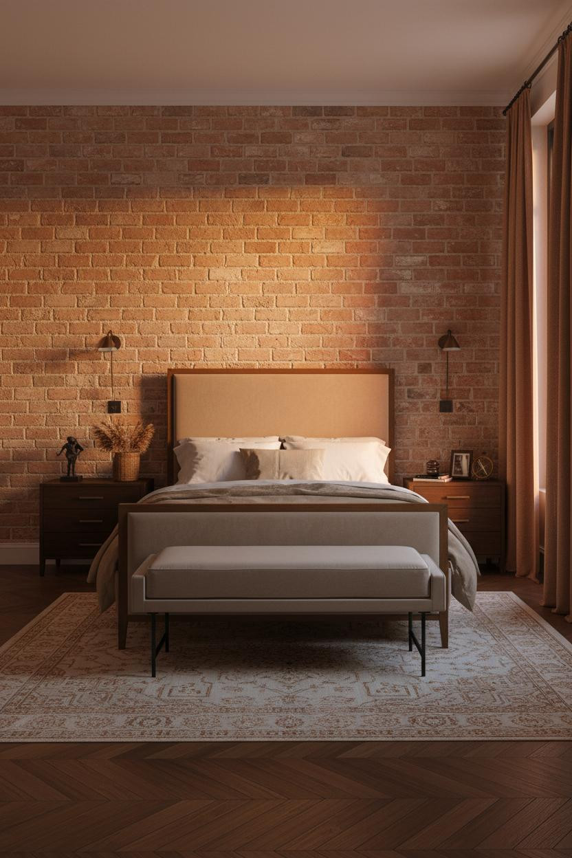 Classic Bedroom Neoclassical Terracotta Plaster