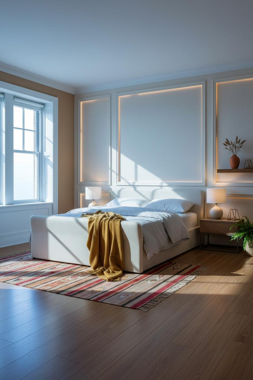 Classic Bedroom Panel Wall Luxury Bedding