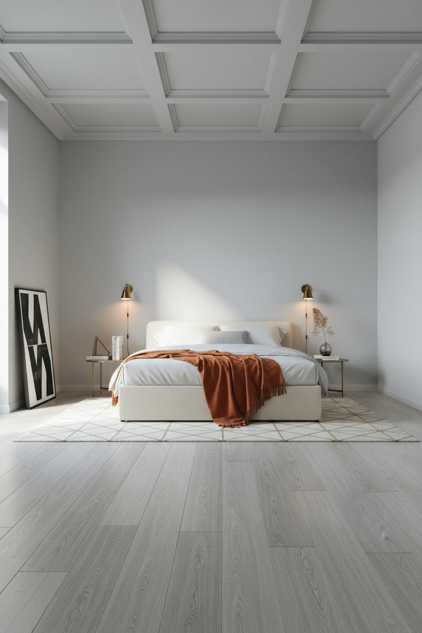 Classic Bedroom Quiet Luxury Coffered Ceiling