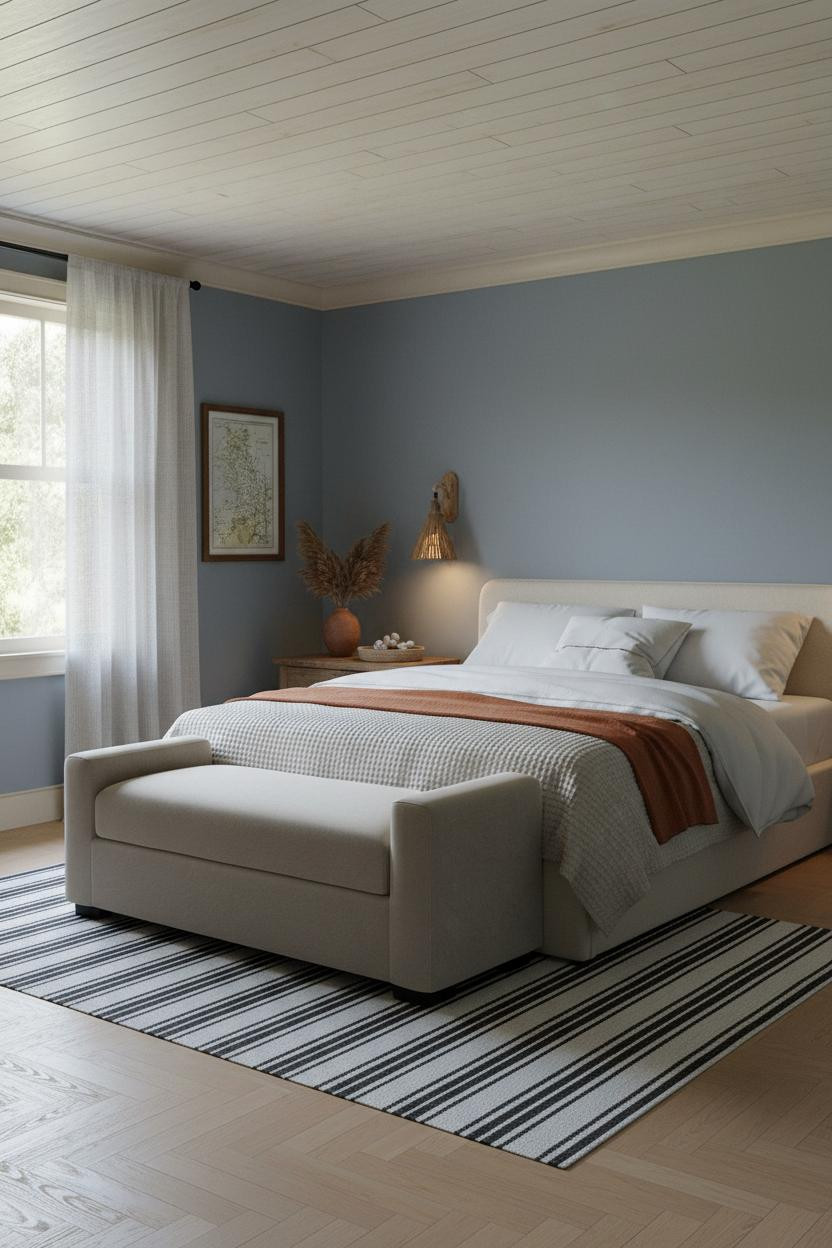 Coastal Bedroom Beadboard Ceiling Beach Vibe