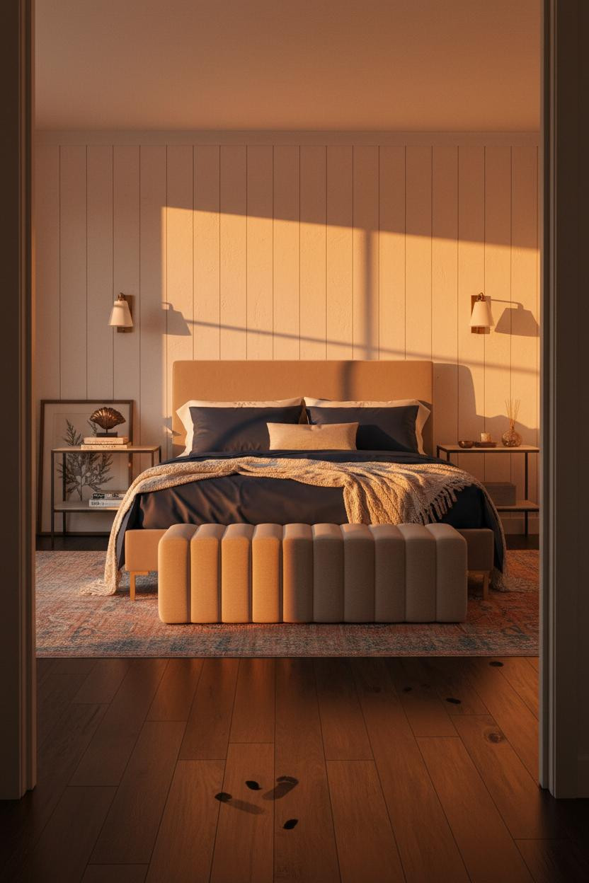 Coastal Bedroom Board Batten Sunset