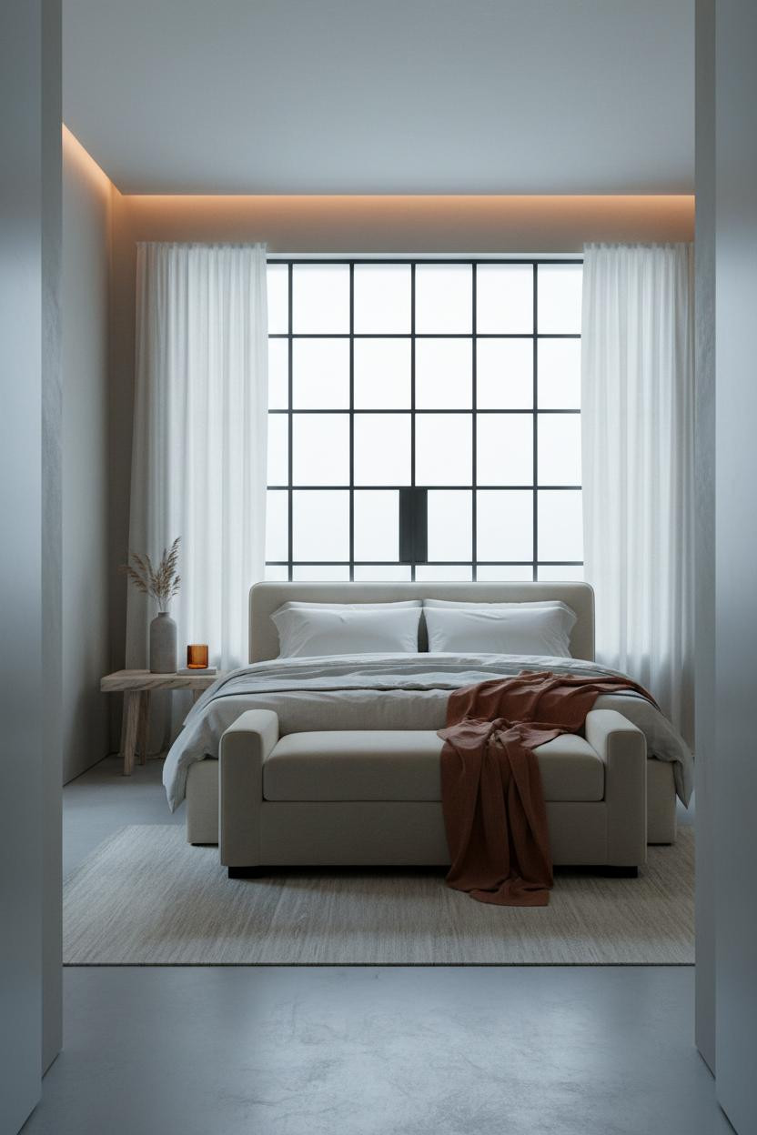 Coastal Bedroom Crittall Windows Greige
