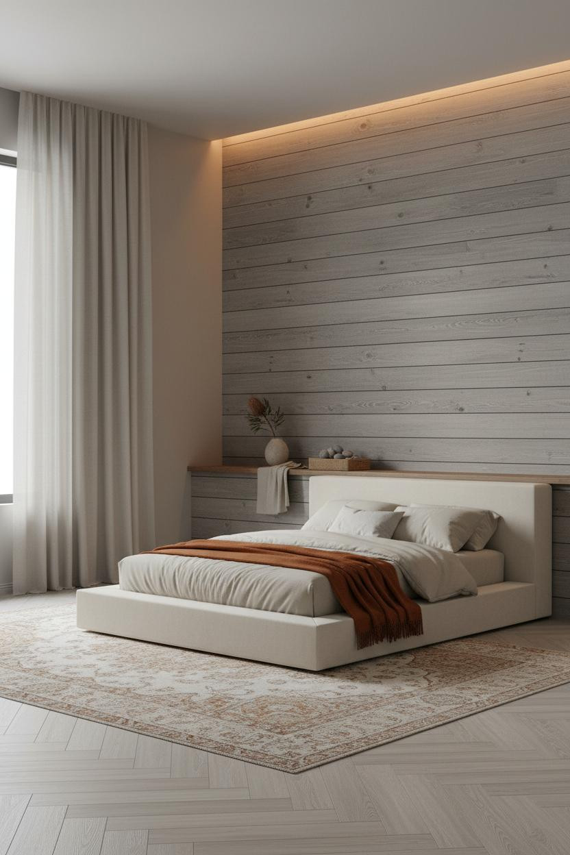 Coastal Bedroom Driftwood Shiplap Neutral