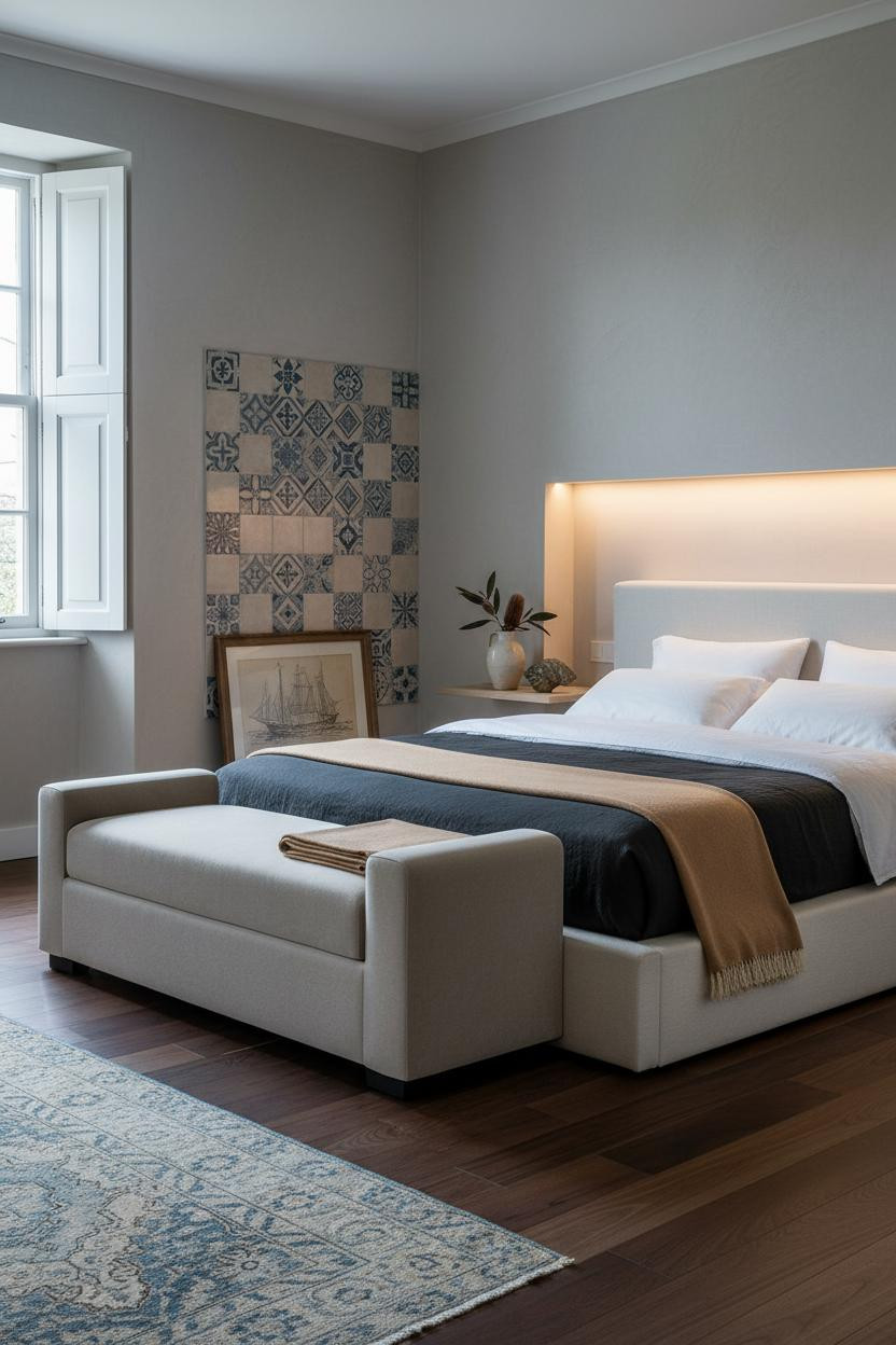 Coastal Bedroom Portuguese Tile Beach Vibe