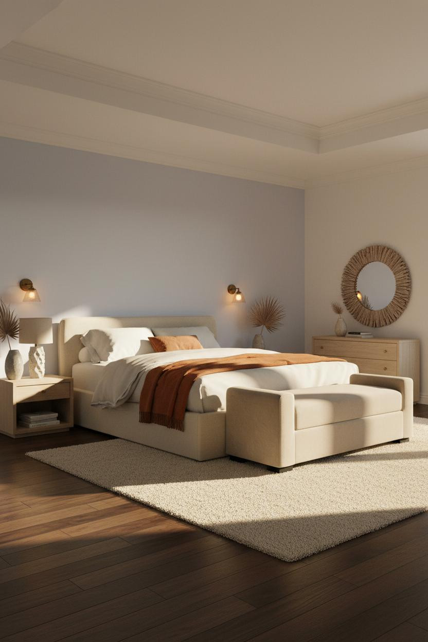 Coastal Blue Bedroom Periwinkle Accent Wall