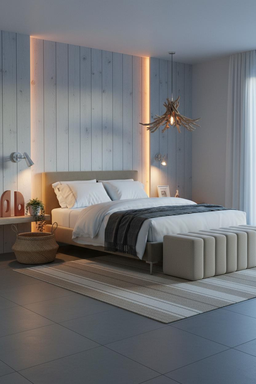 Coastal Boho Bedroom Board and Batten