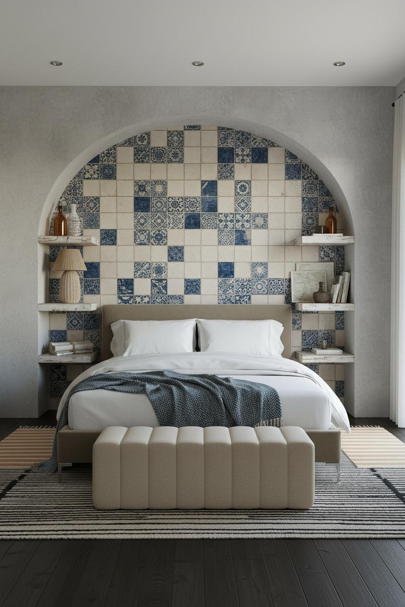 Coastal Chic Bedroom Master Bed Alcove