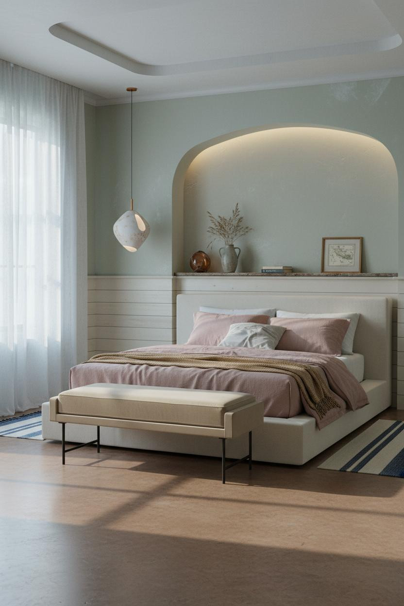Coastal Grandma Bedroom Sage Shiplap