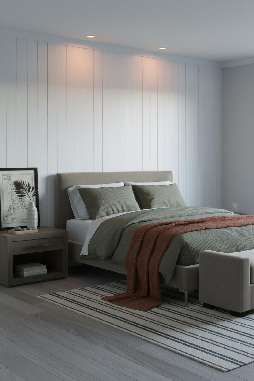 Coastal Guest Bedroom Board and Batten White