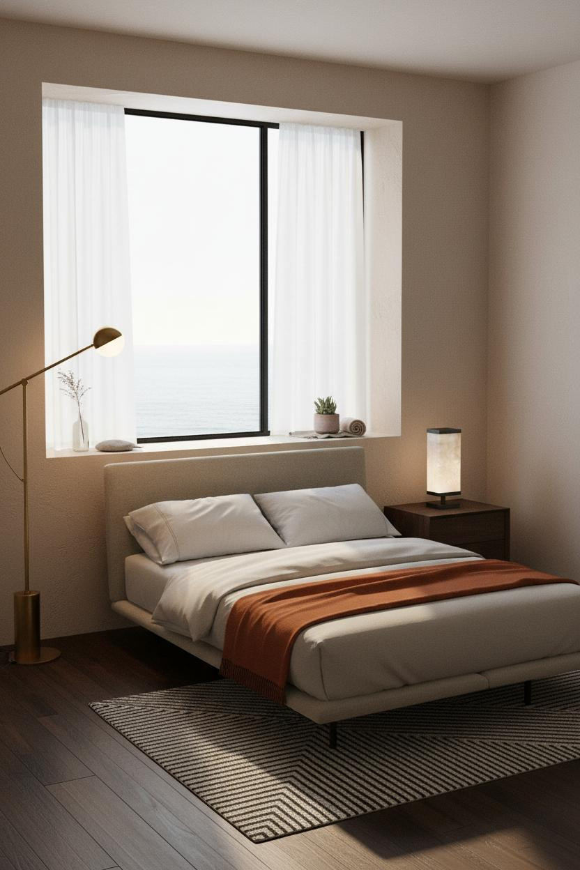 Coastal Modern Bedroom Ocean Window