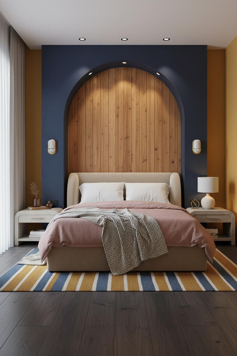 Colorful Bedroom Jewel Tone Indigo Arch