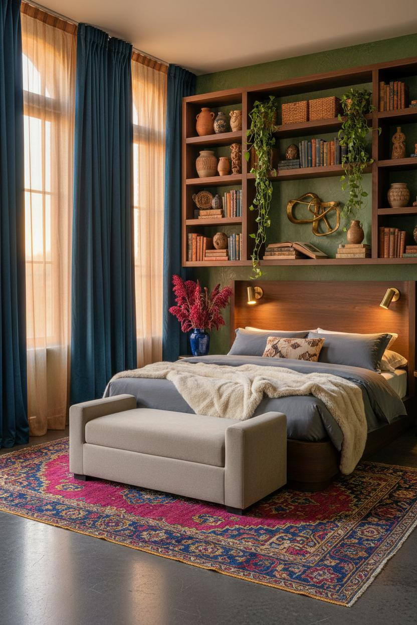 Colorful Maximalist Bedroom Boho Global