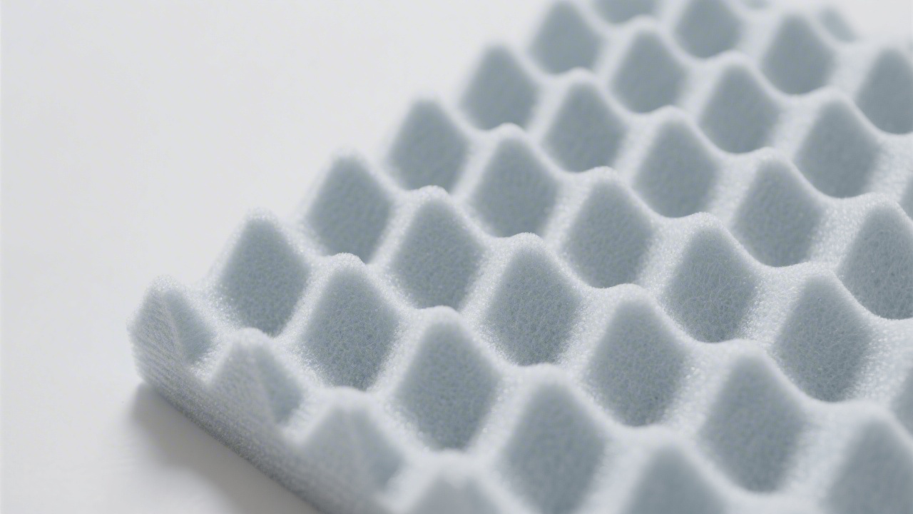 Top-down view of egg crate convoluted foam showing peaks and valleys pattern