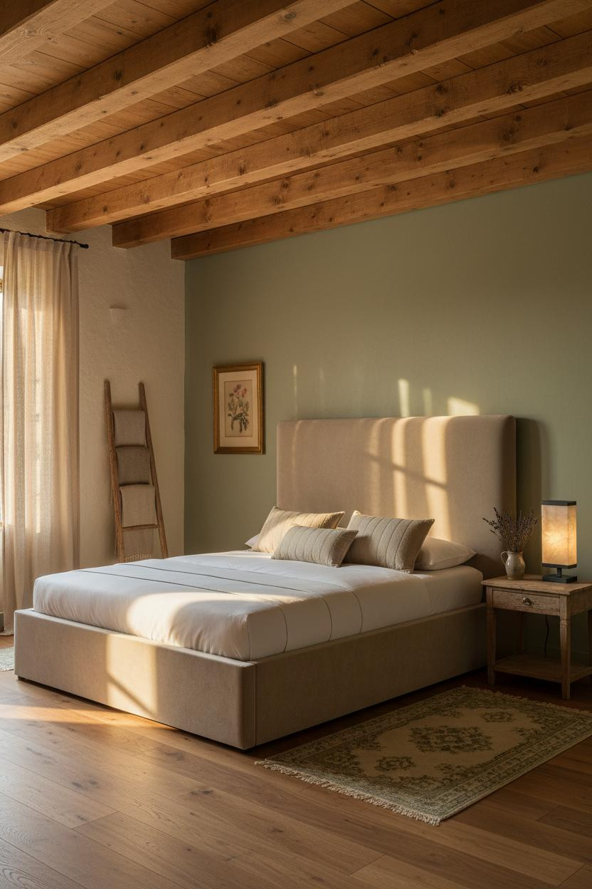 Cottage Bedroom Provencal Sage Beams