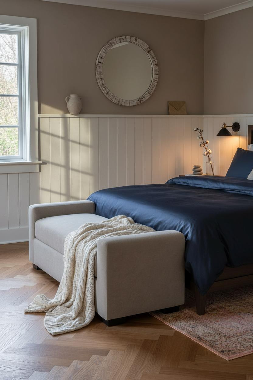 Cottage Bedroom Scandi Shiplap Wainscoting
