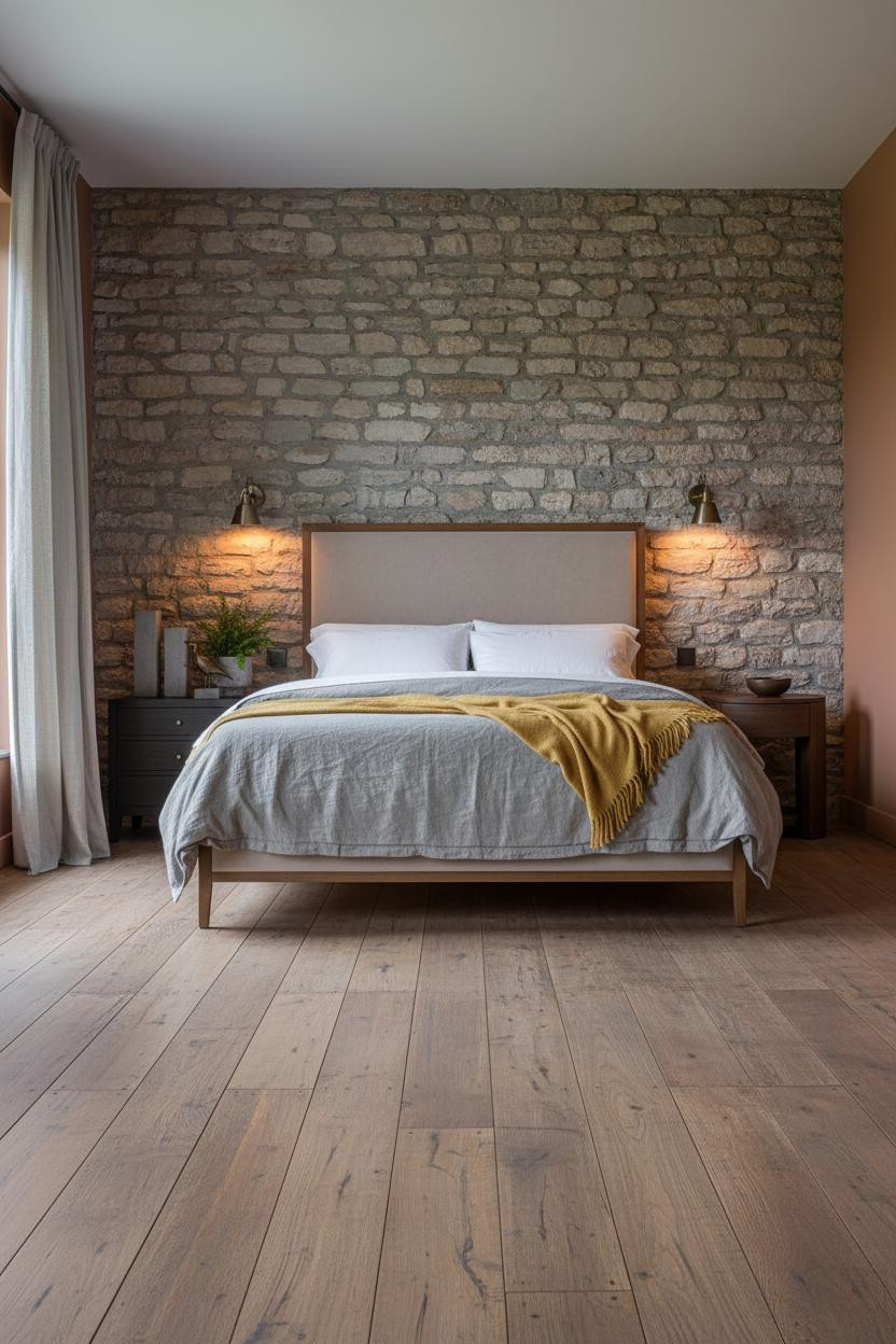 Cottage Core Bedroom Stone Accent Vintage