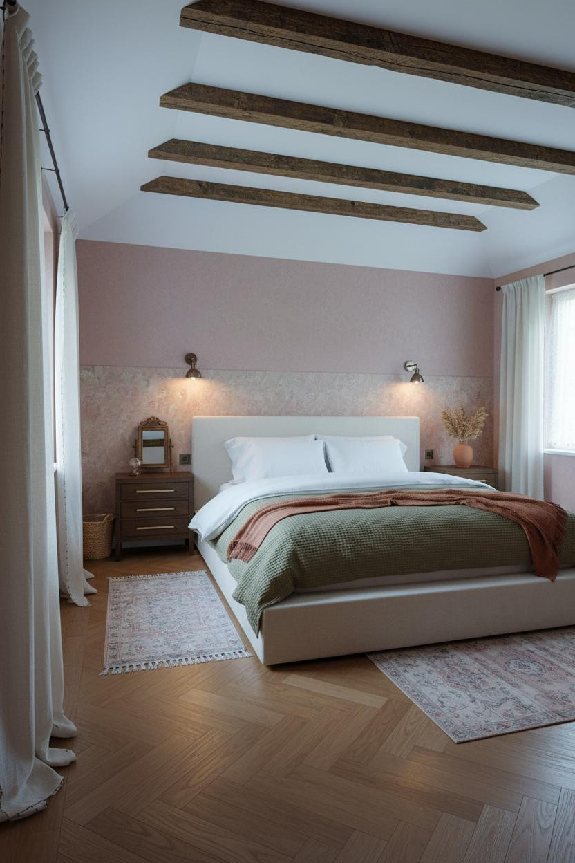 Cottagecore Bedroom Vintage Beams Lace