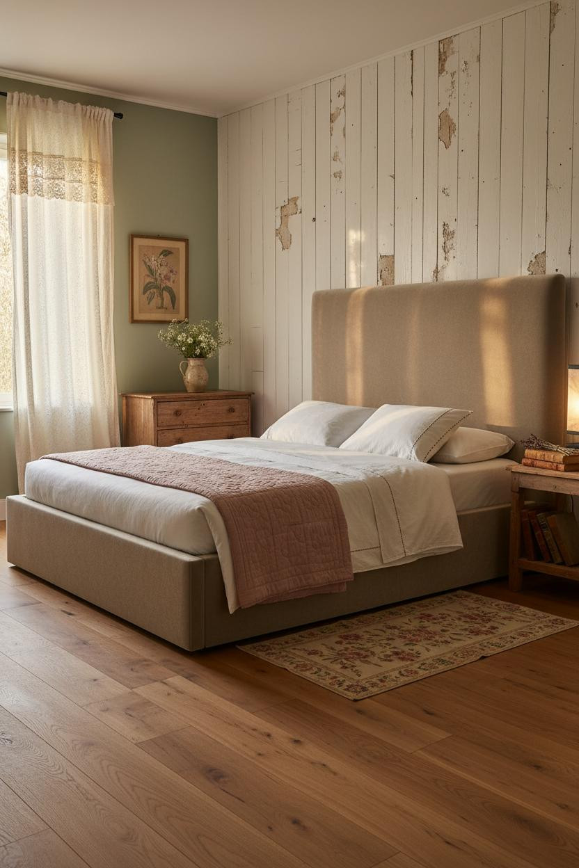 Cottagecore Bedroom Vintage Shiplap Farmhouse