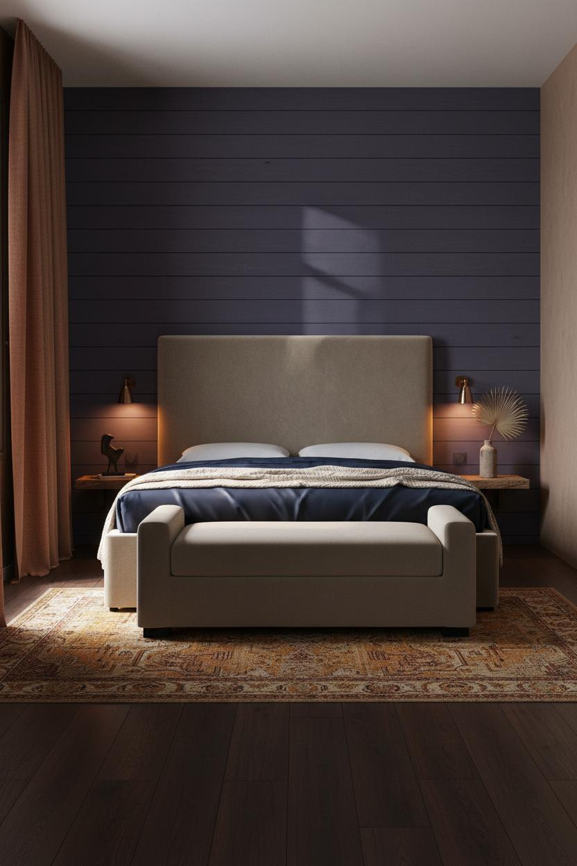 Cozy Boho Bedroom Earthy Accent Wall Indigo