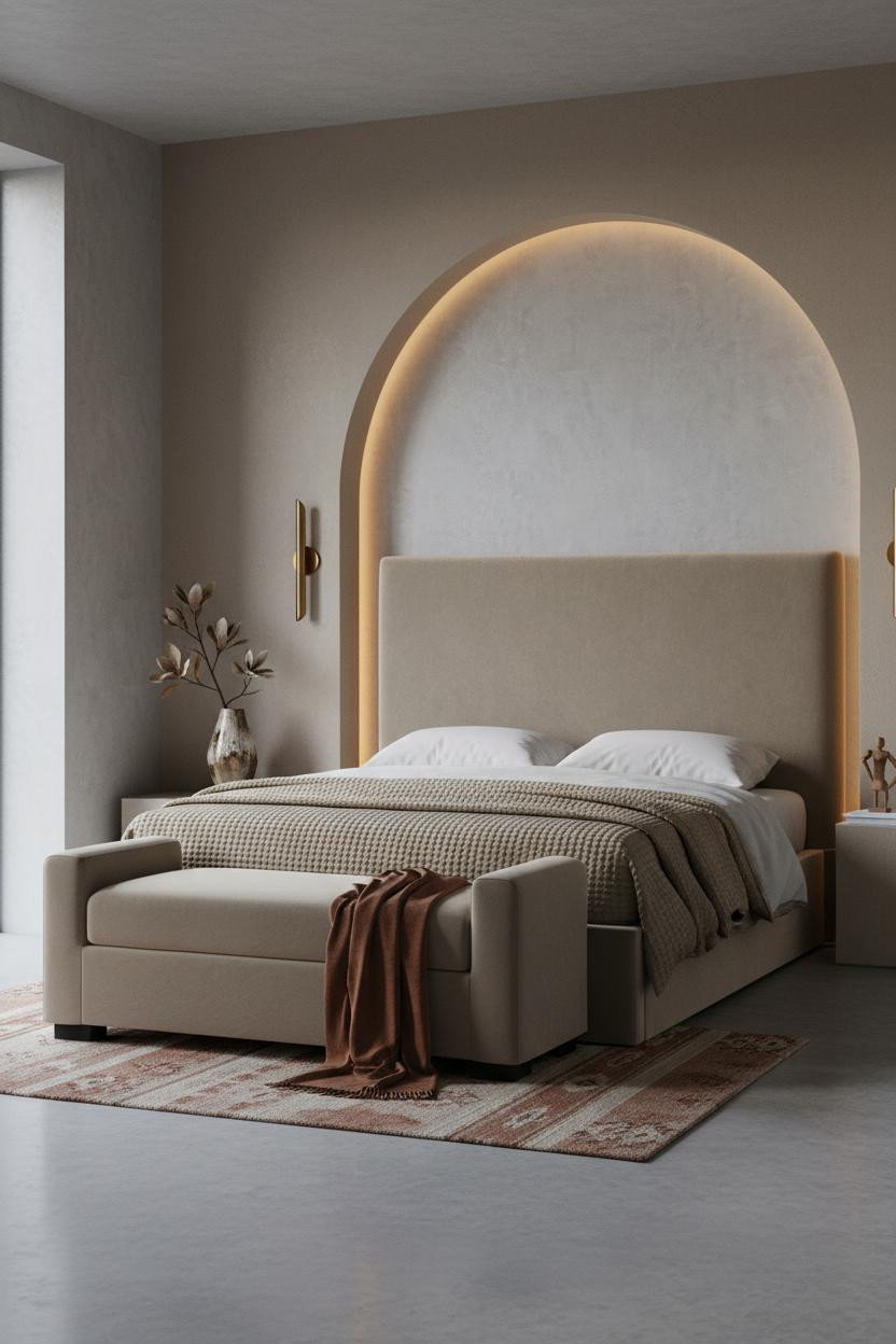 Cozy Elegant Bedroom Arched Niche Romantic