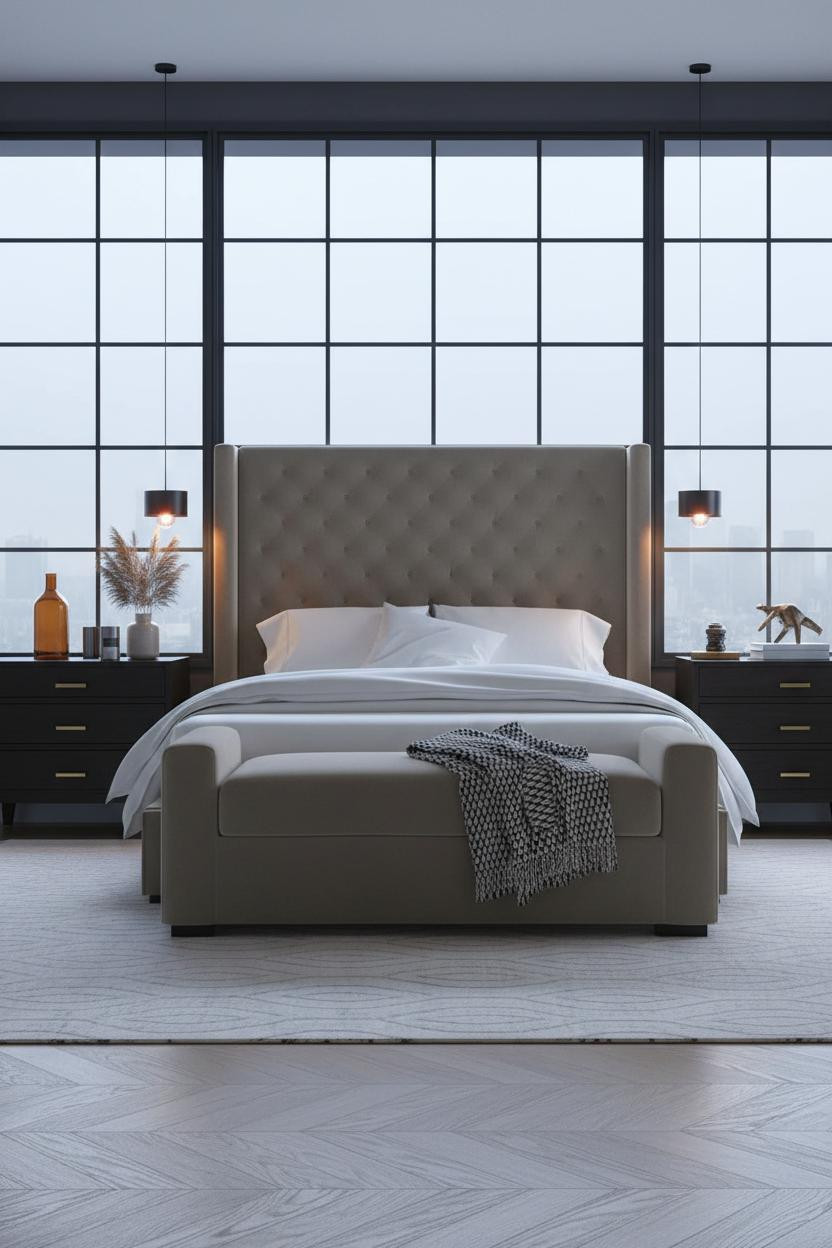 Cozy Elegant Bedroom Indigo Crittall Windows