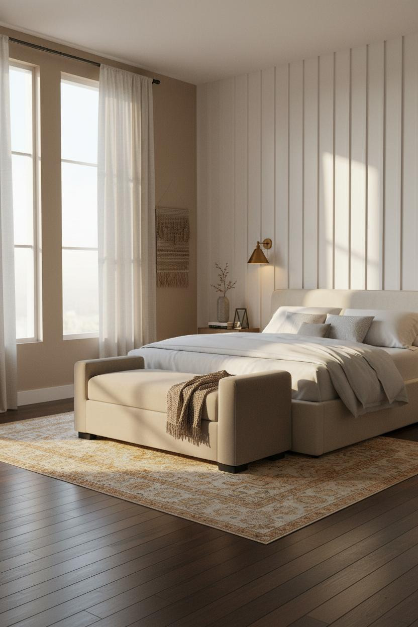 Cozy Elegant Bedroom Japandi Warm Wood