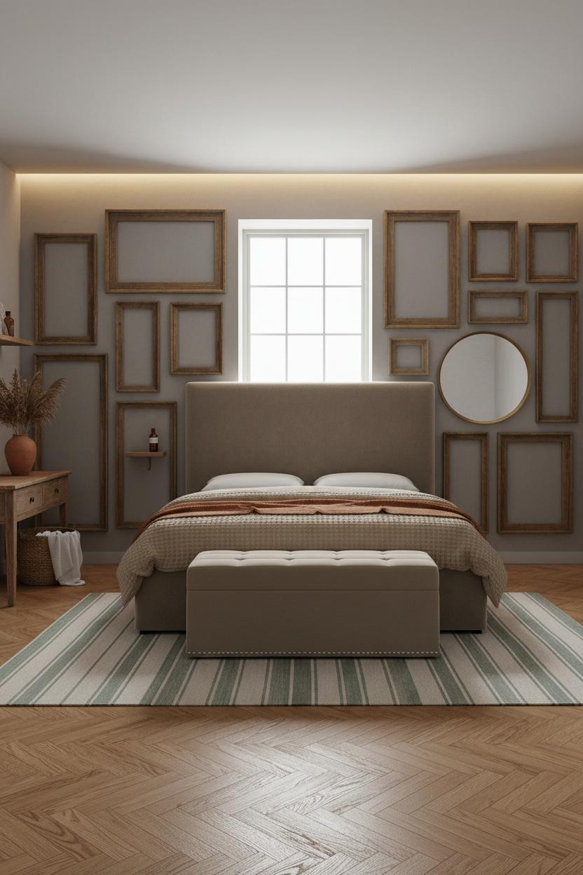 Cozy Guest Bedroom Farmhouse Gallery Wall